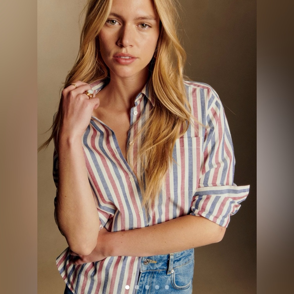 NWOT Sézane  Striped Max Shirt